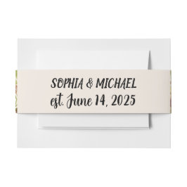 Elegant Watercolor Floral 招待状ベリーバンド