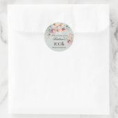 Elegant Watercolor Floral 100th Birthday Welcome ラウンドシール (バッグ)