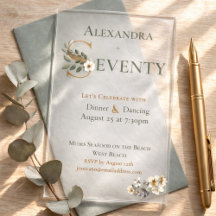 Elegant Watercolor Floral 70th Birthday 