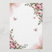 Elegant Watercolor Floral Baby Shower Invitation 招待状 (裏面)