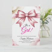 Elegant Watercolor Floral Baby Shower Invitation 招待状 (スタンド正面)