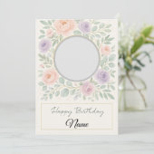 Elegant Watercolor Floral Birthday Card 招待状 (スタンド正面)