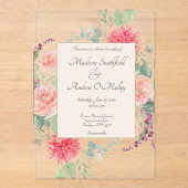 Elegant  Watercolor Floral Bouquet  アクリル招待状 (正面)