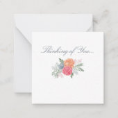 Elegant Watercolor Floral Bouquet ノートカード (正面)