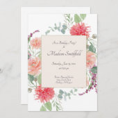 Elegant  Watercolor Floral Bouquet Birthday 招待状 (正面/裏面)