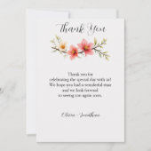 Elegant Watercolor Floral Branch サンキューカード (正面)