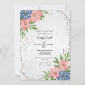 Elegant Watercolor Floral Bridal Shower 招待状 (正面)