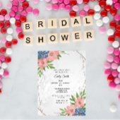 Elegant Watercolor Floral Bridal Shower 招待状