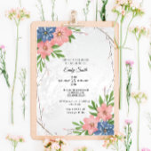 Elegant Watercolor Floral Bridal Shower 招待状