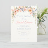 Elegant Watercolor Floral Bridal Shower Invitation 招待状 (スタンド正面)