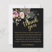 Elegant Watercolor Floral Budget Retirement サンキューカード (正面)