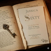 Elegant Watercolor Floral Cream 60th Birthday  招待状