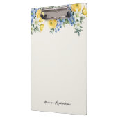Elegant Watercolor Floral Custom Name クリップボード (左)