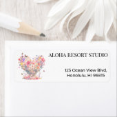 Elegant Watercolor Floral Heart  ラベル (インサイチュ)