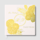 Elegant Watercolor Floral Monogram Wedding ゲストブック (正面)