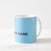Elegant Watercolor Floral Personalized Name mug コーヒーマグカップ (正面右)
