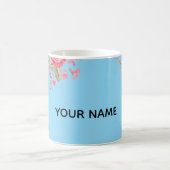Elegant Watercolor Floral Personalized Name mug コーヒーマグカップ (中央)