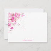 Elegant Watercolor Floral Personalized Stationary ノートカード (正面)
