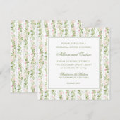 Elegant Watercolor Floral Rehearsal Dinner Invite 招待状 (正面/裏面)