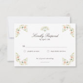 Elegant Watercolor Floral Rococo Wedding 出欠カード (正面)