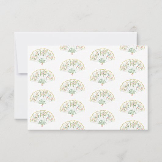 Elegant Watercolor Floral Rococo Wedding 出欠カード (裏面)