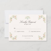 Elegant Watercolor Floral Rococo Wedding 出欠カード (正面)