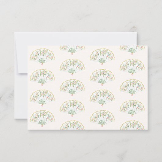 Elegant Watercolor Floral Rococo Wedding 出欠カード (裏面)