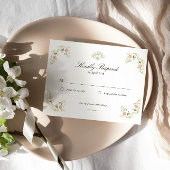 Elegant Watercolor Floral Rococo Wedding 出欠カード