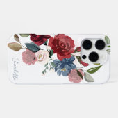 Elegant Watercolor Floral Script Personalized iPhoneケース (裏面横)
