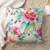 Elegant Watercolor Floral – Seamless Pink Roses  クッション (ブランケット)