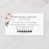 Elegant Watercolor Floral Typography | ヘアー 名刺 (裏面)