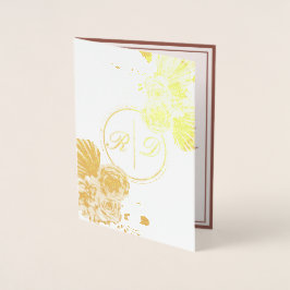 Elegant Watercolor Floral Wedding Foil Invitation 箔カード