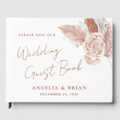 Elegant Watercolor Floral Wedding Guest Book ゲストブック (正面)