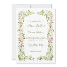 Elegant Watercolor Floral Wedding Invitation