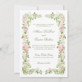 Elegant Watercolor Floral Wedding Invitation 招待状