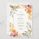 Elegant Watercolor Floral Wedding Invitation 招待状 (正面)