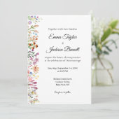 Elegant Watercolor Floral Wedding Invitation 招待状 (スタンド正面)