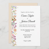 Elegant Watercolor Floral Wedding Invitation 招待状 (正面/裏面)