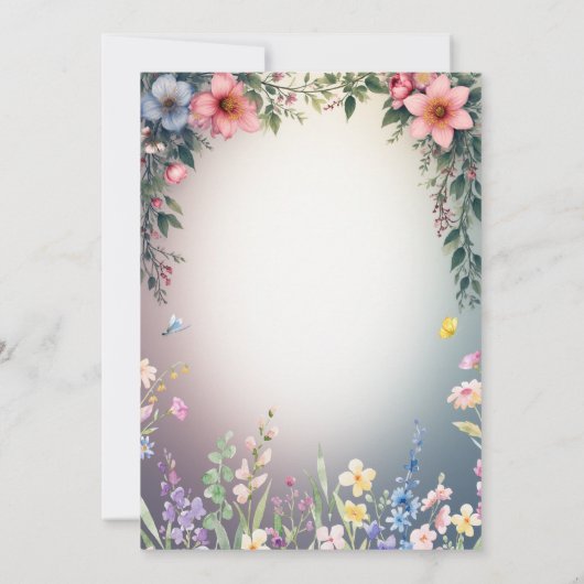 Elegant Watercolor Floral Wedding Invitation 招待状 (裏面)