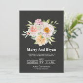 Elegant Watercolor Floral Wedding Invitation 招待状 (スタンド正面)
