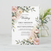 Elegant Watercolor Floral Wedding Invitation 招待状 (スタンド正面)