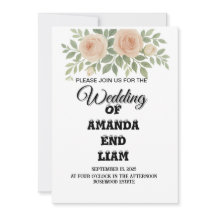 Elegant Watercolor Floral Wedding Invitation – Blu