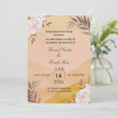 Elegant Watercolor Floral Wedding Invitation in Wa 招待状 (スタンド正面)