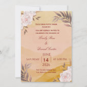 Elegant Watercolor Floral Wedding Invitation in Wa 招待状 (正面)
