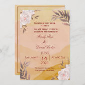 Elegant Watercolor Floral Wedding Invitation in Wa 招待状 (正面/裏面)