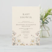 Elegant Watercolor Floral Wildflower Baby Shower  招待状 (スタンド正面)