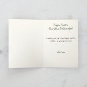 Elegant Watercolor Floral Wreath Easter サンキューカード (内部)