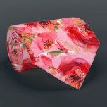 Elegant Watercolor Florals Pink ネクタイ<br><div class="desc">Elegant watercolor pink peonies and greenery accented with gold leaves, these cloth napkins are beautiful for your table for spring or summer or to decorate for a special occasion. MATCHING items in our Pink Peonies Collection.</div>