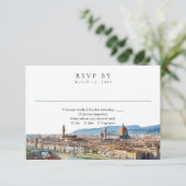 Elegant Watercolor Florence Italy Wedding 出欠カード (スタンド正面)