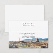 Elegant Watercolor Florence Italy Wedding 出欠カード (正面/裏面)